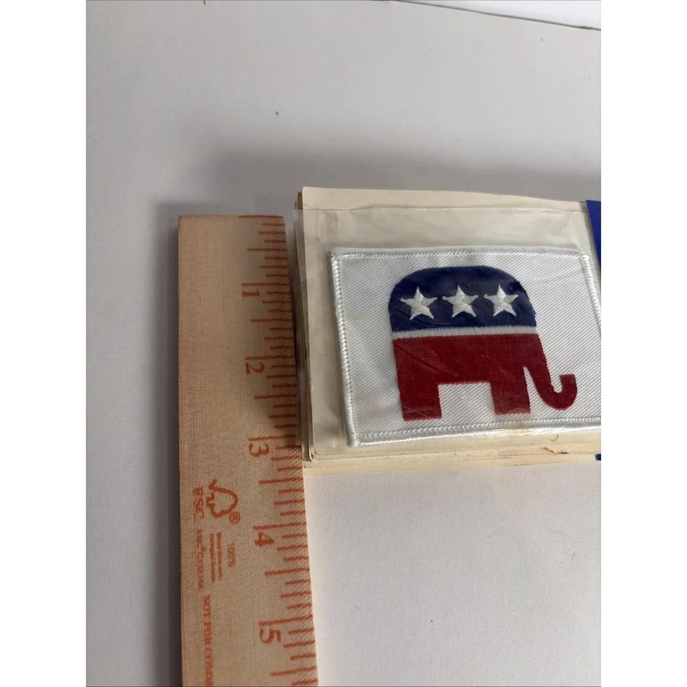 Republican Iron-On Patch Red White Blue GOP Elephant Lot of 7